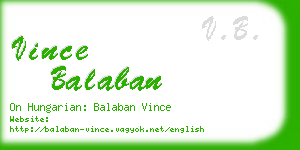 vince balaban business card